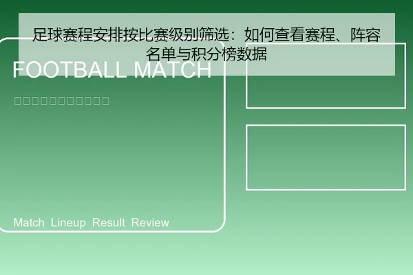 足球赛程安排按比赛级别筛选：如何查看赛程、阵容名单与积分榜数据